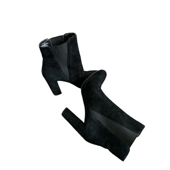 Steve Madden Effect suede leather slip on heeled boots sz 9 women’s biker edgy c - Picture 7 of 8